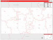La Moure County Wall Map Red Line Style
